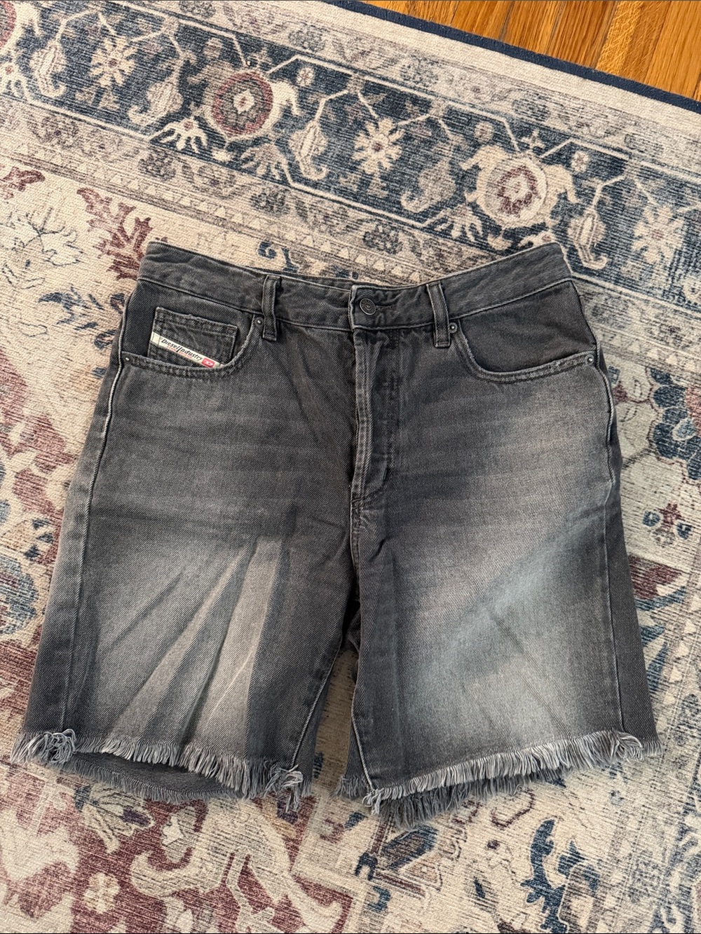 Diesel women’s Washed Black Denim Cutoff Shorts
